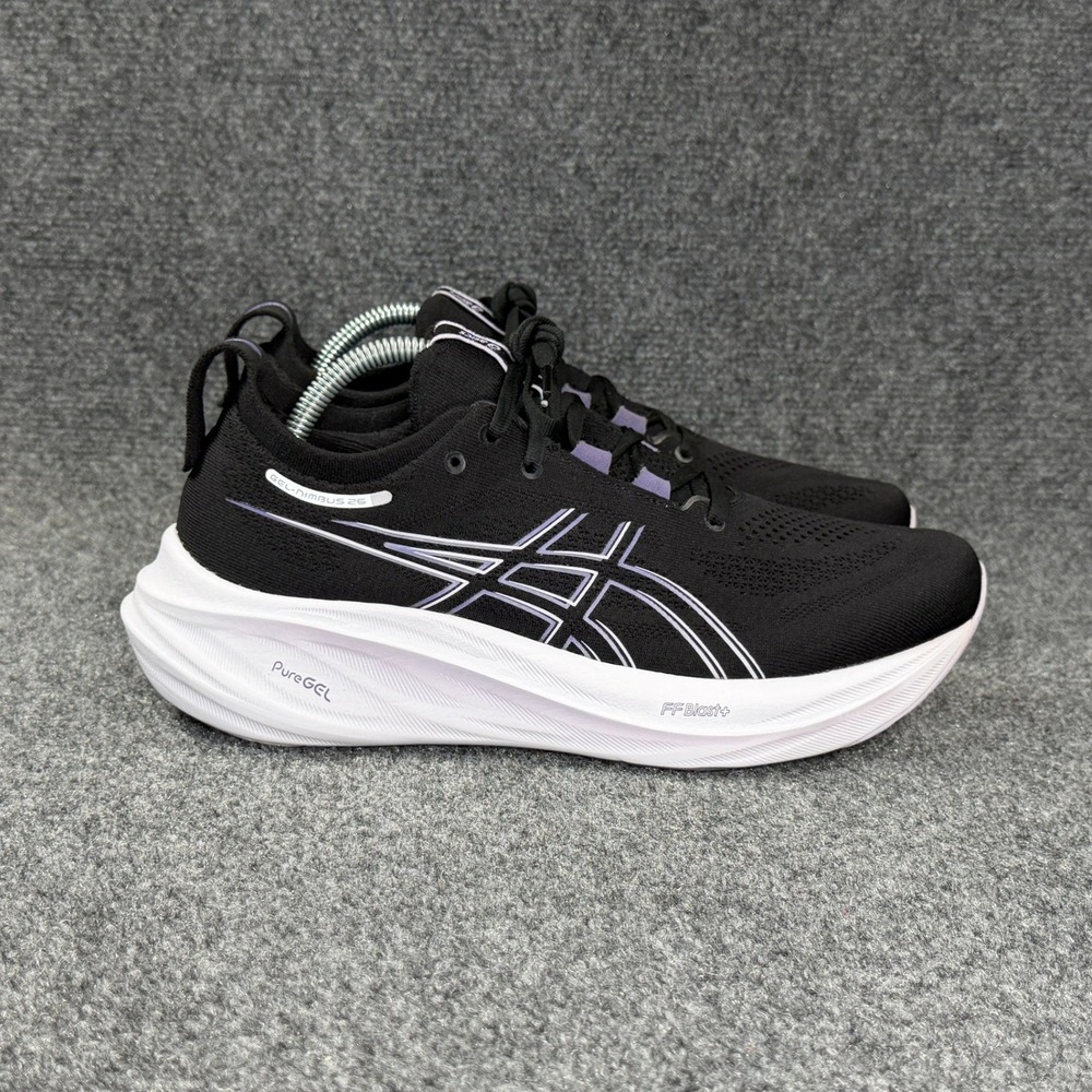 Asics Gel-Nimbus 26 Running Shoes Womens 10 Black Dusty Purple Athletic Training
